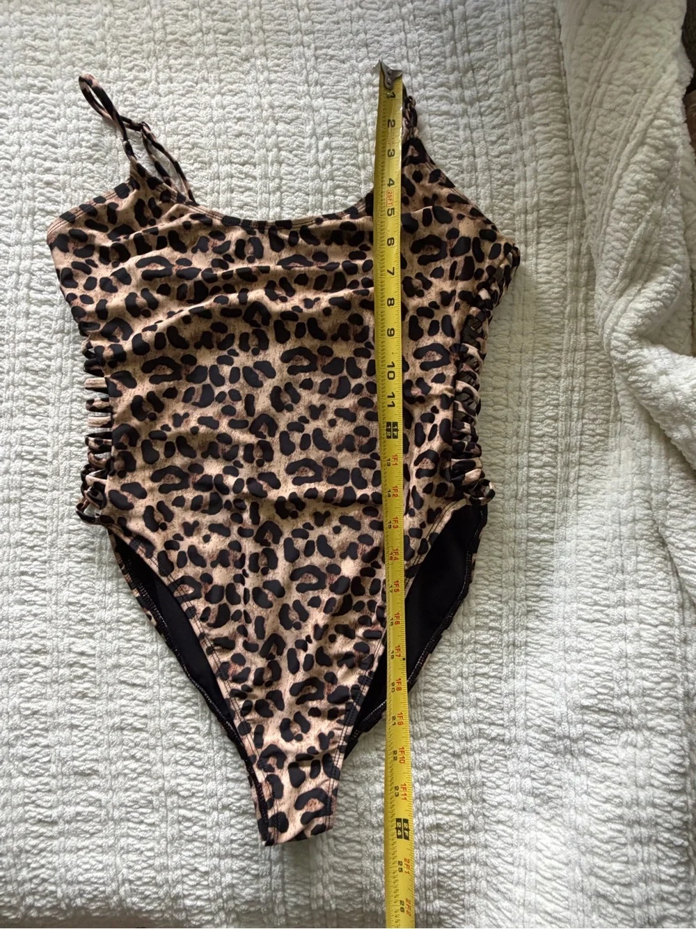 Revamped‎ swim Leopard Strappy Side One Piece Swimsuit Small